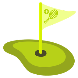 tennis and flag in hole