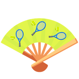 tennis and folding hand fan