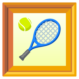 tennis and framed picture