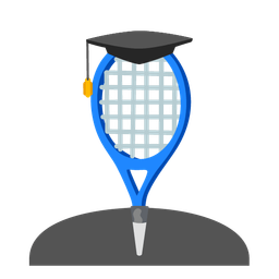 tennis and graduation cap