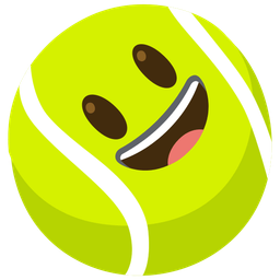 Tennis and Grinning face with big eyes