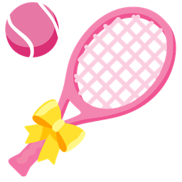 tennis and heart with ribbon