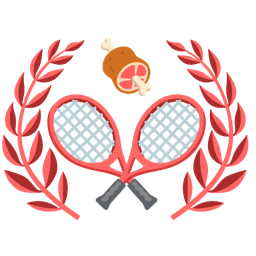 tennis and meat on bone