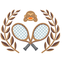 tennis and see-no-evil monkey