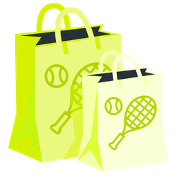 tennis and shopping bags