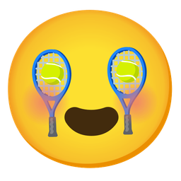 Tennis and Smiling face with heart-eyes