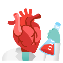 test tube and anatomical heart