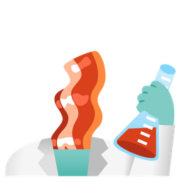 test tube and bacon