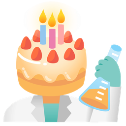 test tube and birthday cake