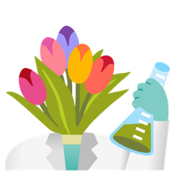 test tube and bouquet