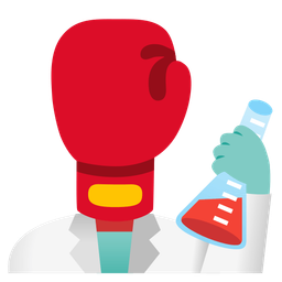 test tube and boxing glove