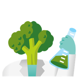 test tube and broccoli