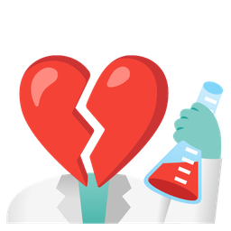 test tube and broken heart