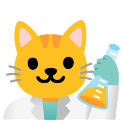 test tube and cat face