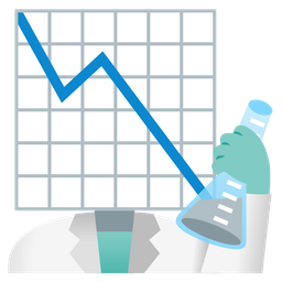 test tube and chart decreasing