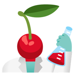 test tube and cherries