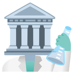 test tube and classical building