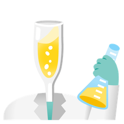 test tube and clinking glasses