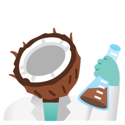 test tube and coconut