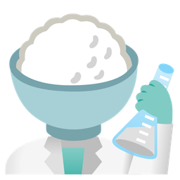 test tube and cooked rice