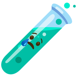 test tube and crying face