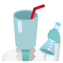 test tube and cup with straw