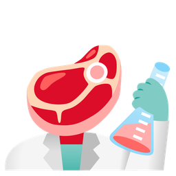 test tube and cut of meat