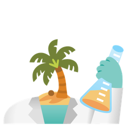 test tube and desert island