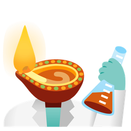 test tube and diya lamp