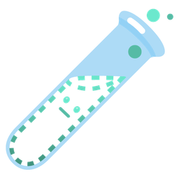 test tube and dotted line face