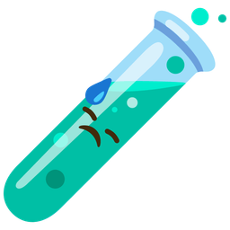 test tube and downcast face with sweat