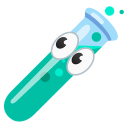 test tube and eyes