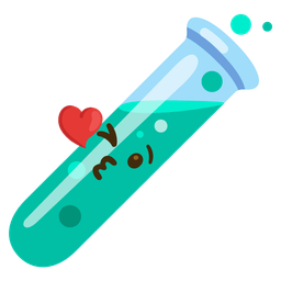 Test tube and Face blowing a kiss
