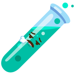 test tube and face exhaling