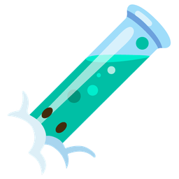 test tube and face in clouds