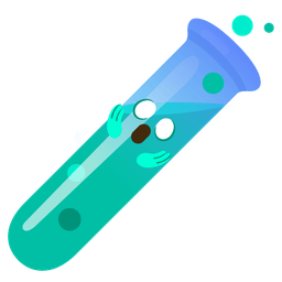 test tube and face screaming in fear