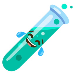 Test tube and Face with tears of joy