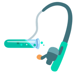 test tube and fishing pole