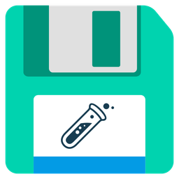 test tube and floppy disk