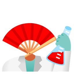 test tube and folding hand fan