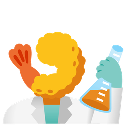 test tube and fried shrimp