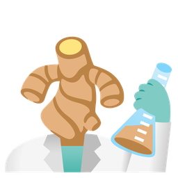 test tube and ginger root