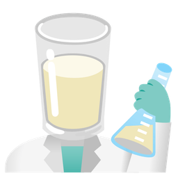 test tube and glass of milk