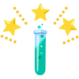 test tube and glowing star