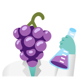 test tube and grapes