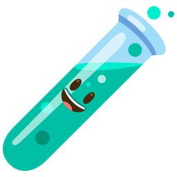 Test tube and Grinning face with big eyes