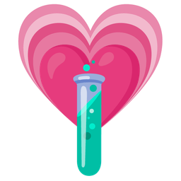 test tube and growing heart