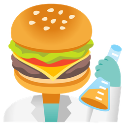 test tube and hamburger