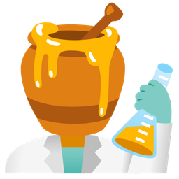 test tube and honey pot