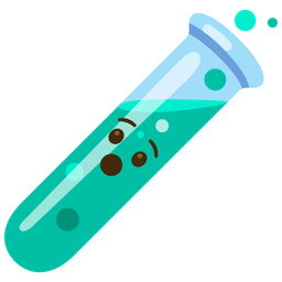 test tube and hushed face